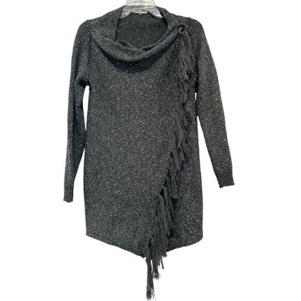 Ceasikery Womens Dark Gray Wrap Sweater Size Medium